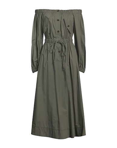 ICONA by KAOS Langes Kleid Militärgrün 100% Baumwolle