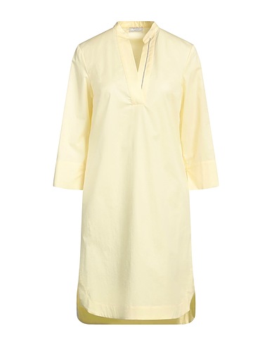 PESERICO Midi-Kleid Pastellgelb 97% Baumwolle, 3% Elastan