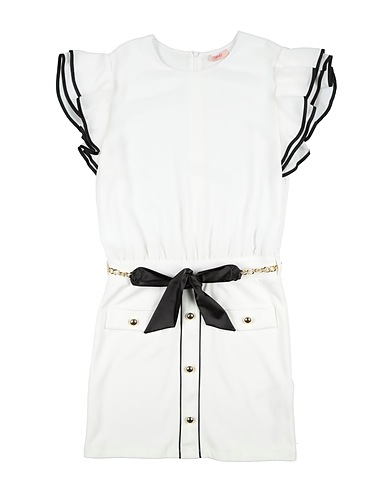 LIU •JO Vestito Bianco 100% Poliestere, Viscosa, Poliammide