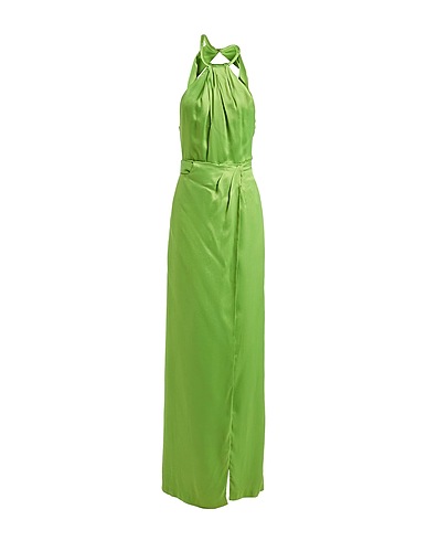 NENETTE Long dress Lime green 97% Viscose, 3% Elastane