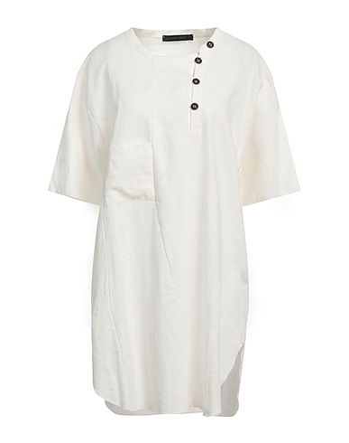 LA HAINE INSIDE US Kurzes Kleid Off white 65% Viskose, 35% Leinen