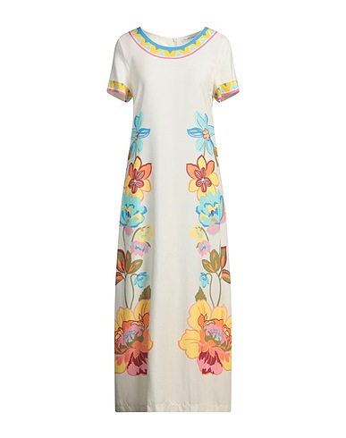 RAFFAELA D'ANGELO Long dress Off white 97% Viscose, 3% Lurex®