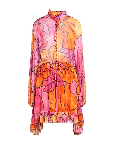 PINK MEMORIES Shirt dress Fuchsia 100% Viscose