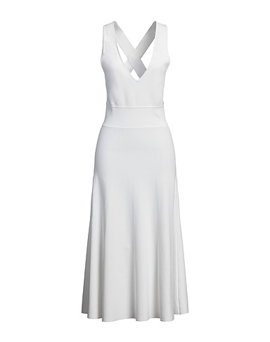 P.A.R.O.S.H. Midi dress White 68% Viscose, 32% Polyamide