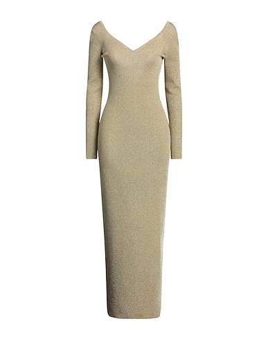 NINA RICCI Long dress Gold 58% Viscose, 25% Polyester, 15% Polyamide, 2% Elastane