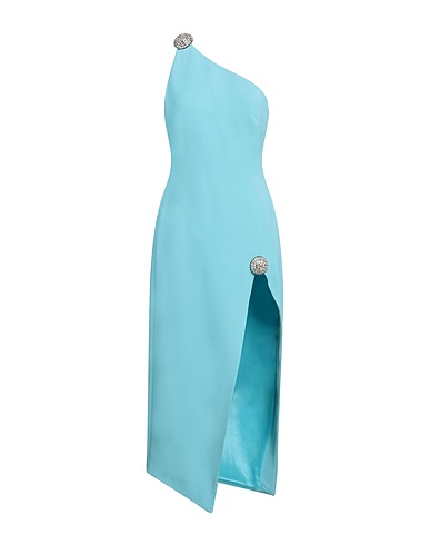 DAVID KOMA Midi dress Sky blue 52% Acetate, 45% Viscose, 3% Elastane, PVC - Polyvinyl chloride