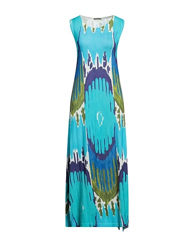 IN BED WITH YOU Long dress Azure 50% Cotton, 50% Viscose