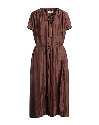 AERON Midi dress Brown 85% Linen, 15% Polyamide