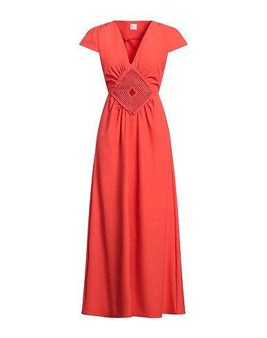 LORETTA CAPONI Long dress Rust 97% Polyester, 3% Elastane