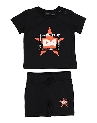 DANIELE ALESSANDRINI Baby co-ord  Black 95% Cotton, 5% Elastane