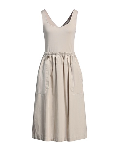 GRAN SASSO Midi dress Taupe 78% Cotton, 18% Polyamide, 4% Elastane