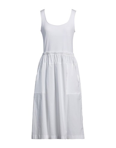 GRAN SASSO Midi dress White 78% Cotton, 18% Polyamide, 4% Elastane
