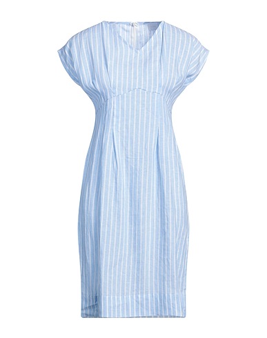 MERCI ITALIA Short dress Light blue 60% Viscose, 40% Linen