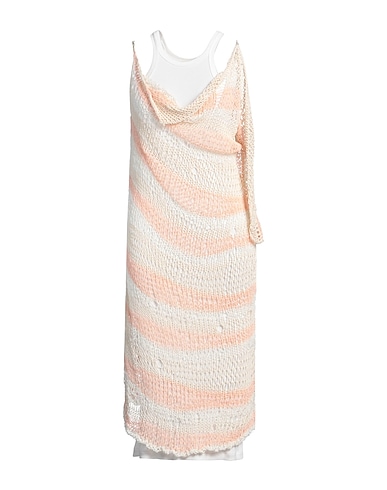 SPORTMAX Midi dress Pink 100% Cotton, Polyamide, Jute