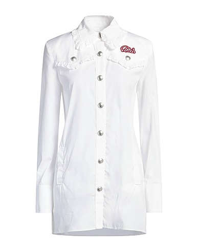 ALESSANDRA RICH Shirt dress White 100% Cotton, Polyamide