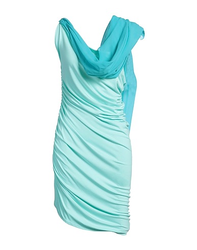 STEPHAN JANSON One-shoulder dress Turquoise 90% Viscose, 10% Elastane, Silk
