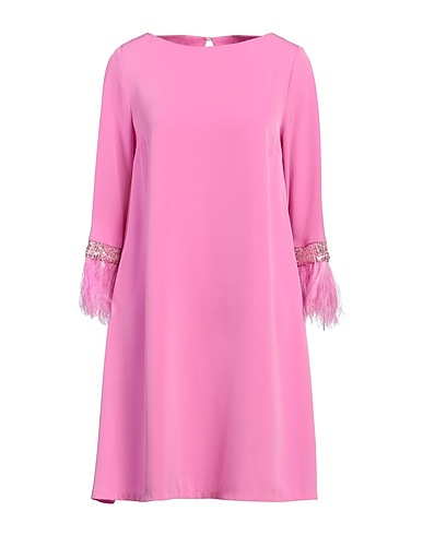 LUCKYLU  Milano Vestito corto Fucsia 95% Poliestere, 5% Elastan, Piume
