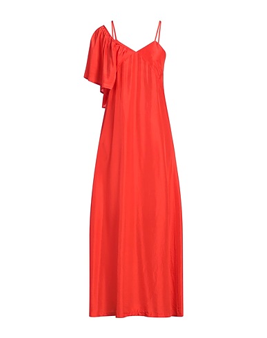 TELA Long dress Tomato red 100% Silk