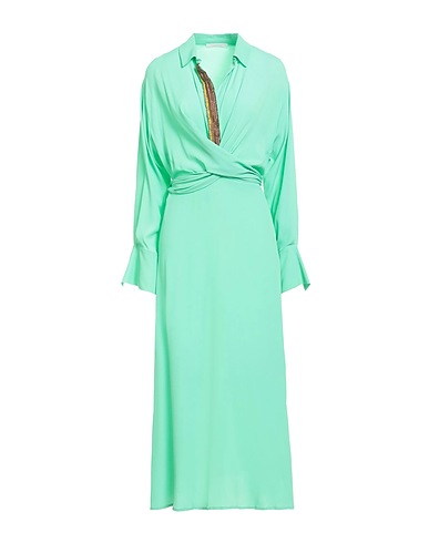 MALÌPARMI Long dress Light green 69% Acetate, 31% Silk