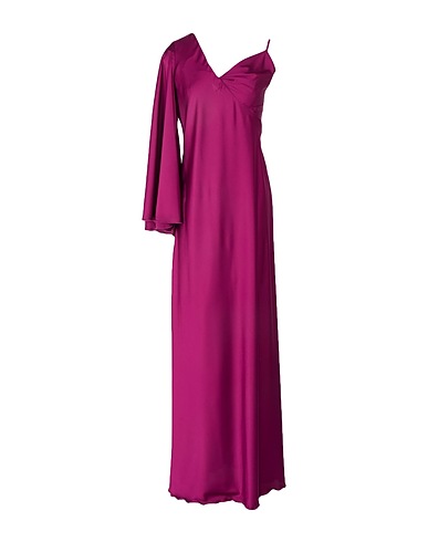 LE_RJTANGE® Vestido largo Ciruela 97% Poliéster, 3% Elastán