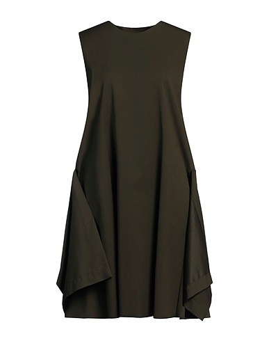 TER ET BANTINE Midi dress Military green 98% Cotton, 2% Elastane