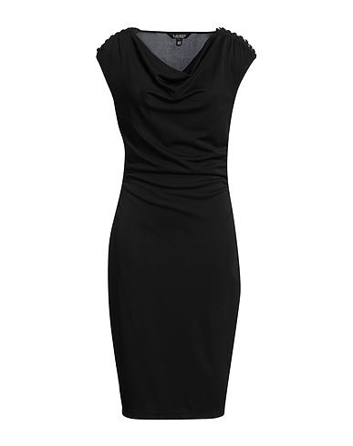 LAUREN RALPH LAUREN Midi dress Black 94% Polyester, 6% Elastane