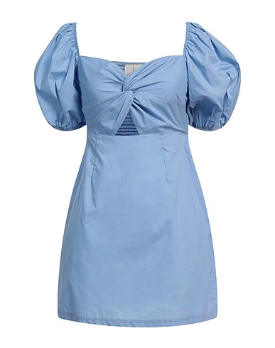 ANGELA DAVIS Short dress Azure 100% Cotton
