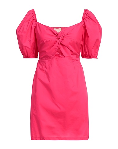 ANGELA DAVIS Vestito corto Fucsia 100% Cotone