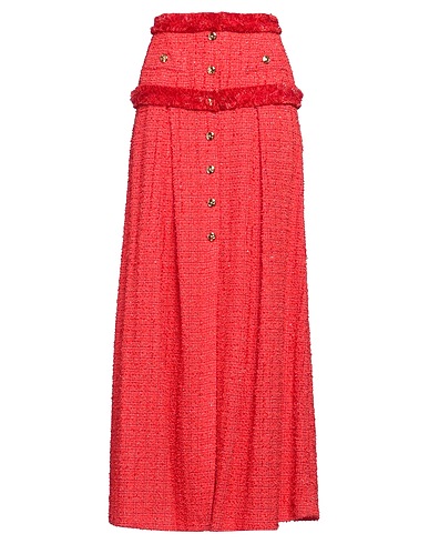 ELISABETTA FRANCHI Long skirt Tomato red 51% Polyamide, 42% Cotton, 4% Viscose, 2% Polyester, 1% Acrylic