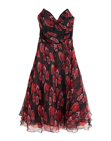 ELISABETTA FRANCHI Midi dress Black 100% Polyester, Polyamide