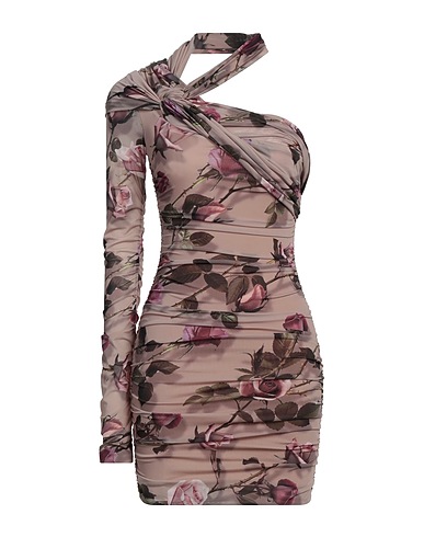BLUMARINE One-shoulder dress Taupe 90% Polyamide, 10% Elastane
