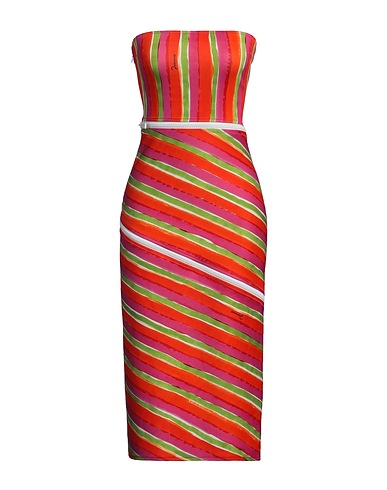 DSQUARED2 Midi dress Orange 92% Polyester, 8% Elastane