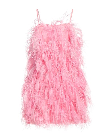 MSGM Vestito corto Rosa 100% Poliammide, Piume di struzzo