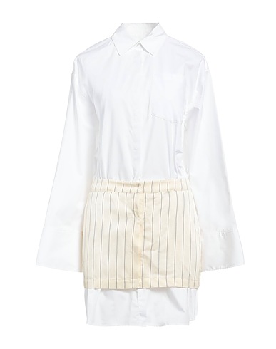 REMAIN BIRGER CHRISTENSEN Shirt dress White 76% Viscose, 24% Linen, Cotton