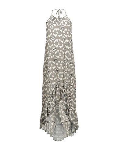 ANGELA MELE MILANO Vestito lungo Verde militare 50% Viscosa, 50% Poliestere
