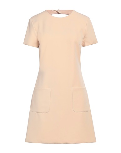 SOLOTRE Short dress Beige 88% Polyester, 12% Elastane
