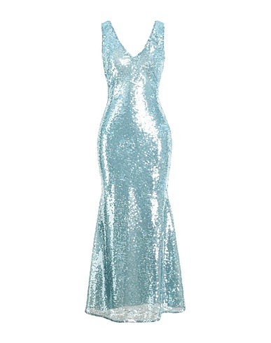 SELF-PORTRAIT Long dress Sky blue 100% Polyester