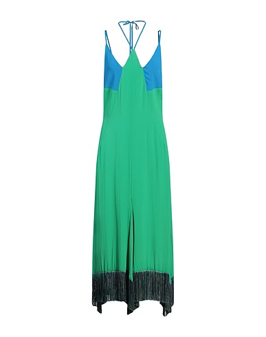 SIMONA CORSELLINI Long dress Green 83% Acetate, 17% Silk