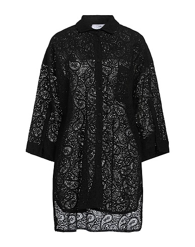 SOALLURE Shirt dress Black 100% Cotton, Polyamide, Elastane