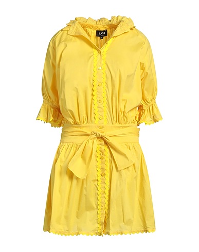 LAVI COUTURE Shirt dress Yellow 100% Cotton