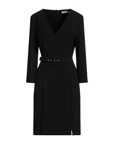 SIMONA CORSELLINI Midi dress Black 94% Polyester, 6% Elastane