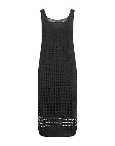 COLOUR 5 POWER Midi dress Charcoal 45% Cotton, 28% Rayon, 27% Paper
