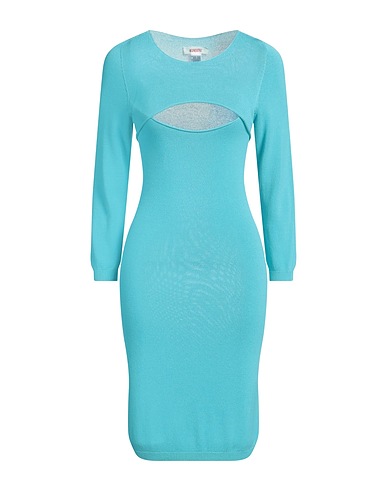 KONTATTO Sheath dress Turquoise 88% Viscose, 12% Polyester