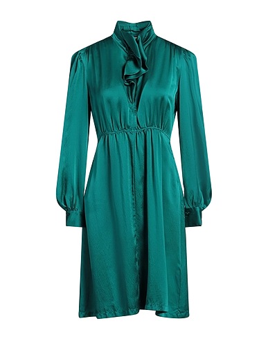 FORTE_FORTE Short dress Emerald green 100% Silk