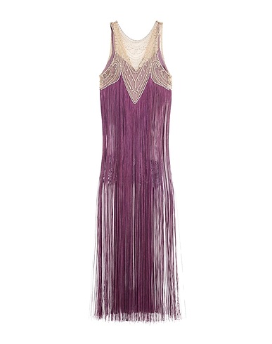 ELISABETTA FRANCHI Vestito lungo Viola 100% Poliammide, Acrilico, Vetro, Ottone