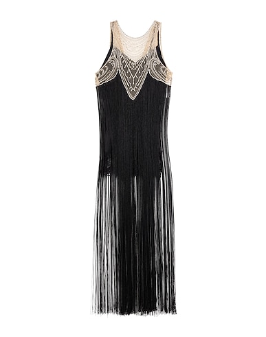 ELISABETTA FRANCHI Vestito lungo Nero 100% Poliammide, Acrilico, Vetro, Ottone