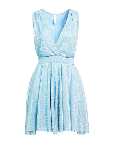 ZAHJR Short dress Sky blue 55% Metallic fiber, 45% Polyester