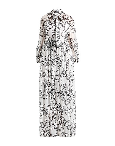 ROCHAS Long dress White 75% Cotton, 25% Silk