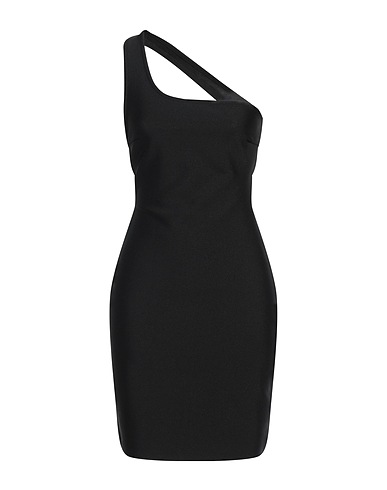 NO SECRETS One-shoulder dress Black 90% Polyester, 10% Elastane