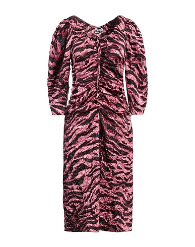 GANNI Midi dress Pink 95% Recycled polyester, 5% Elastane
